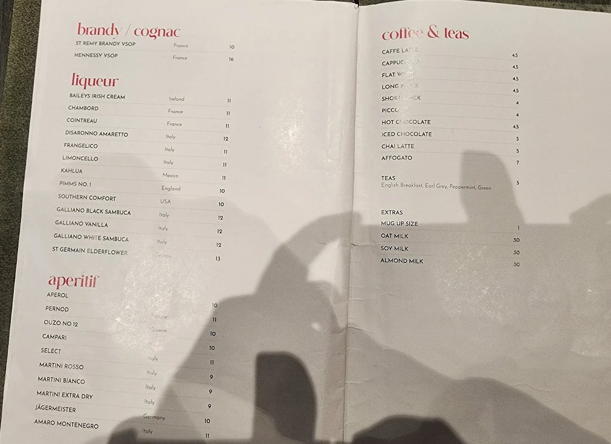 Menu, Pink Hill Hotel Bistro