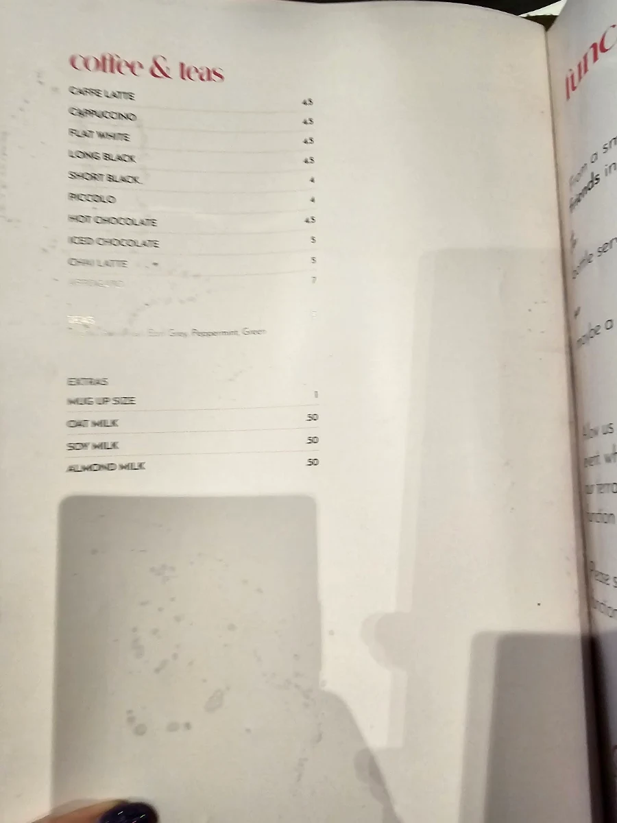 Menu, Pink Hill Hotel Bistro