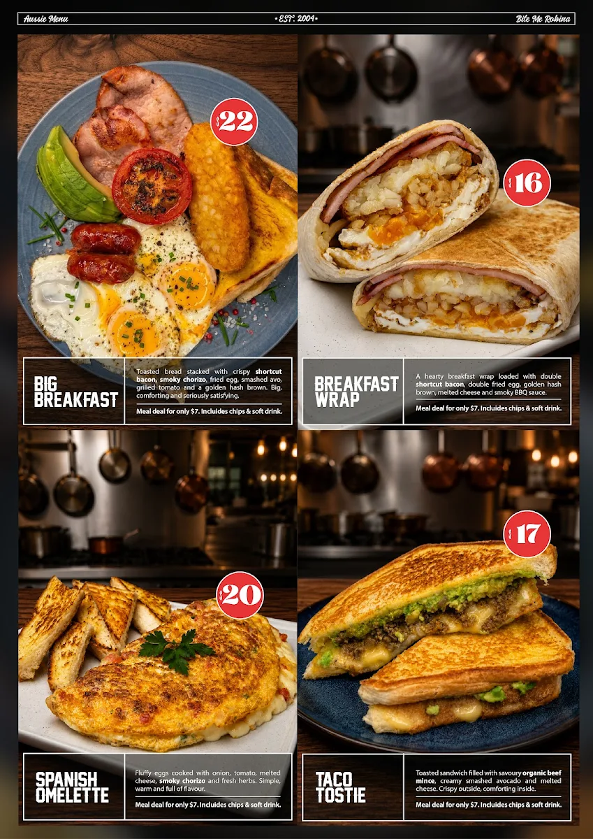 Menu, Bite Me Gourmet