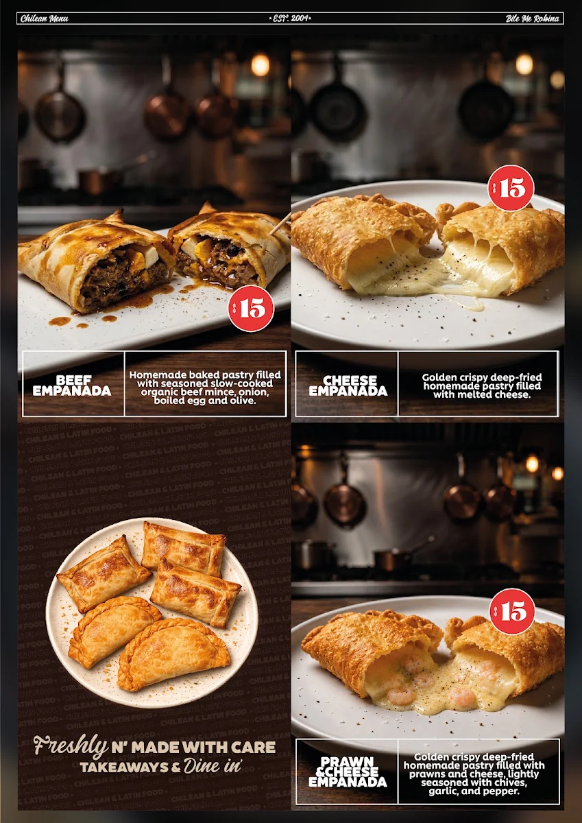 Menu, Bite Me Gourmet
