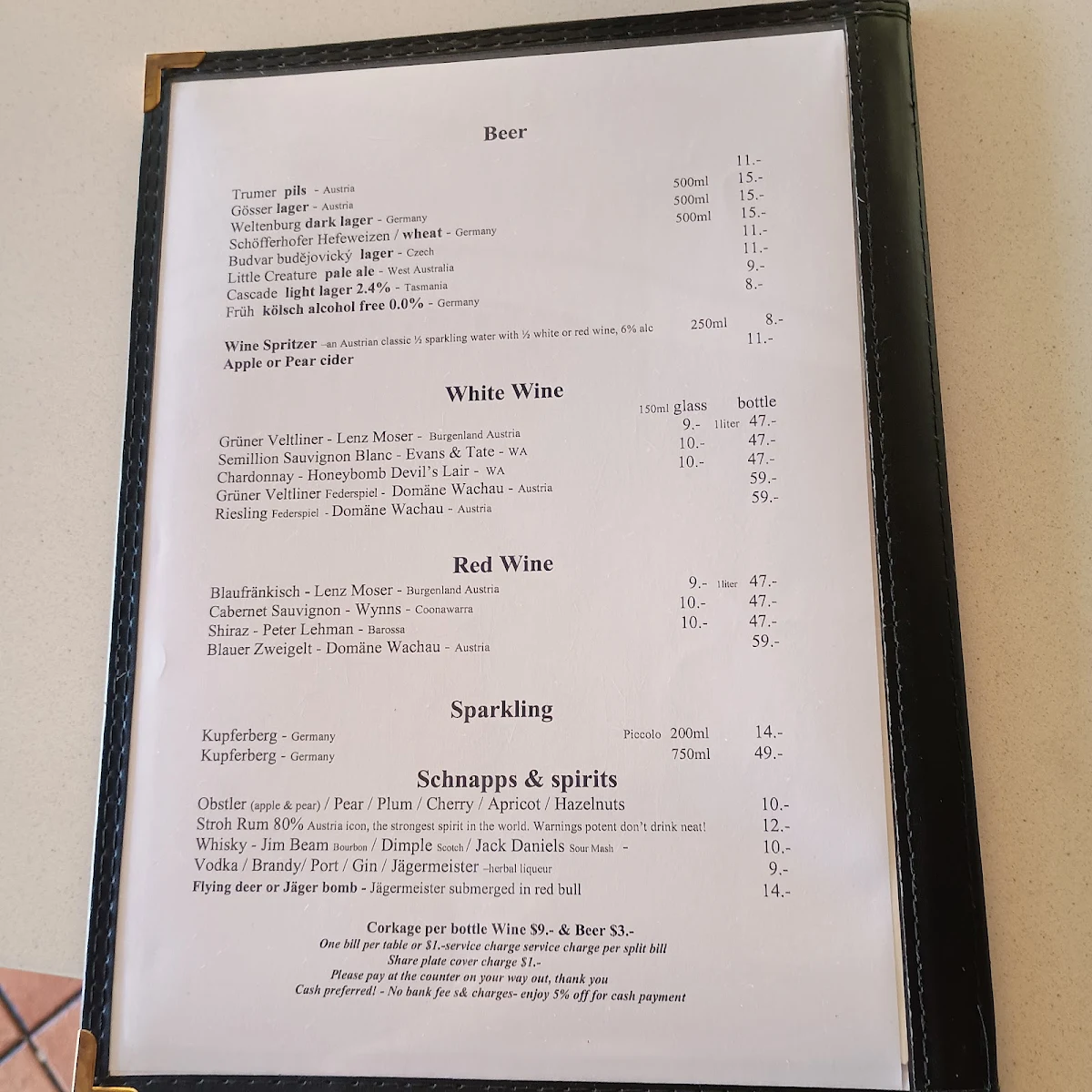 Menu, K & K