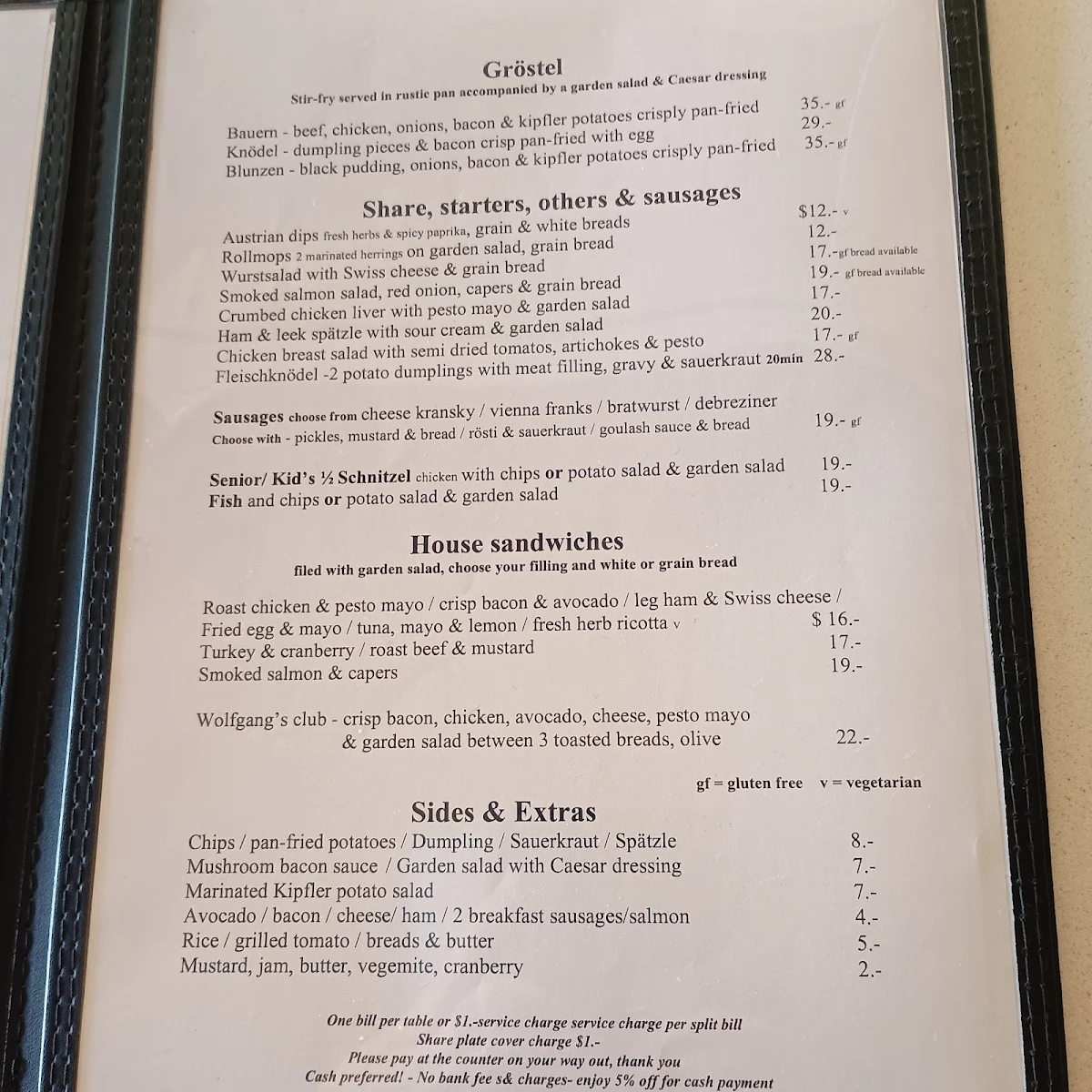 Menu, K & K
