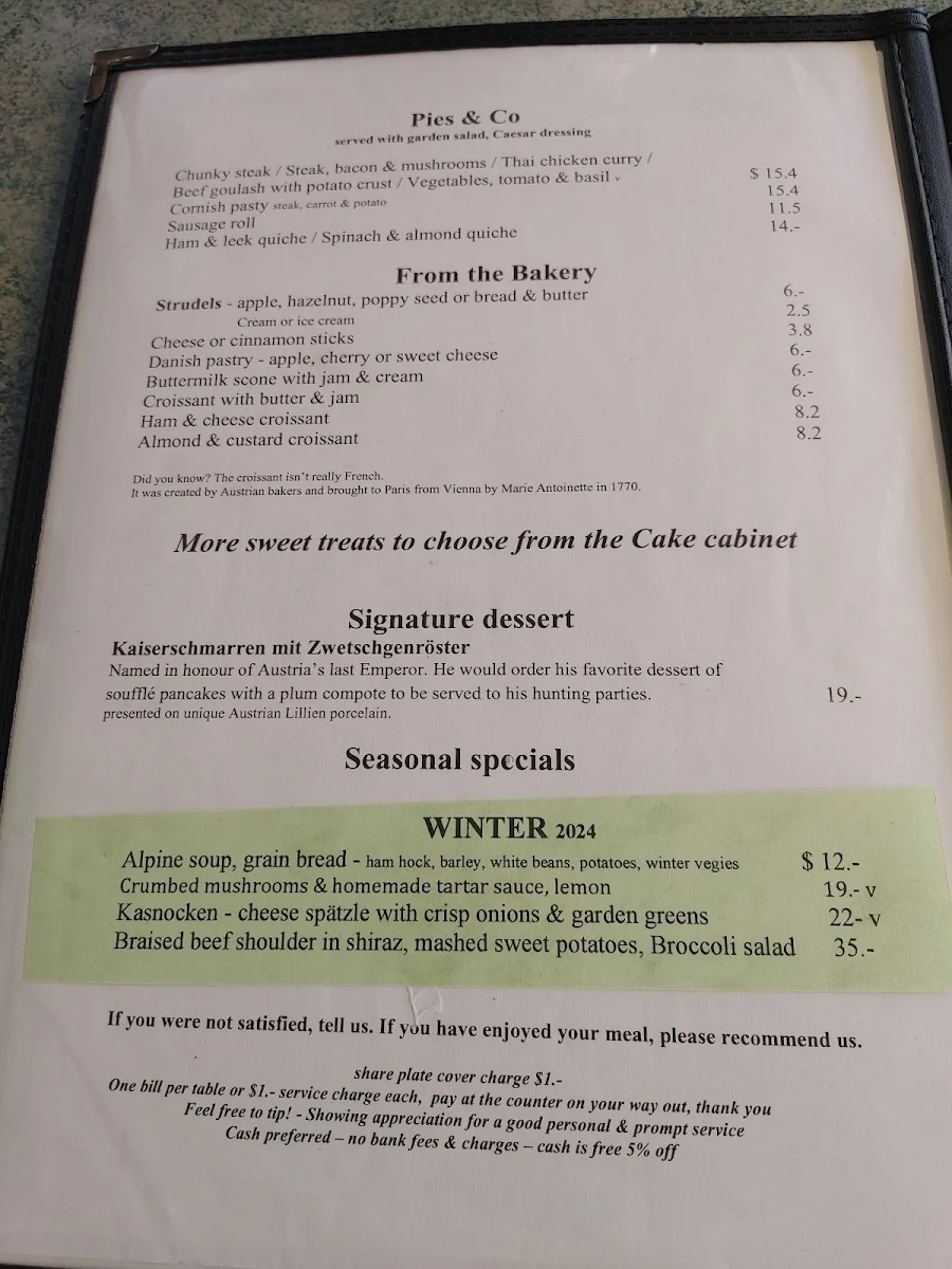 Menu, K & K