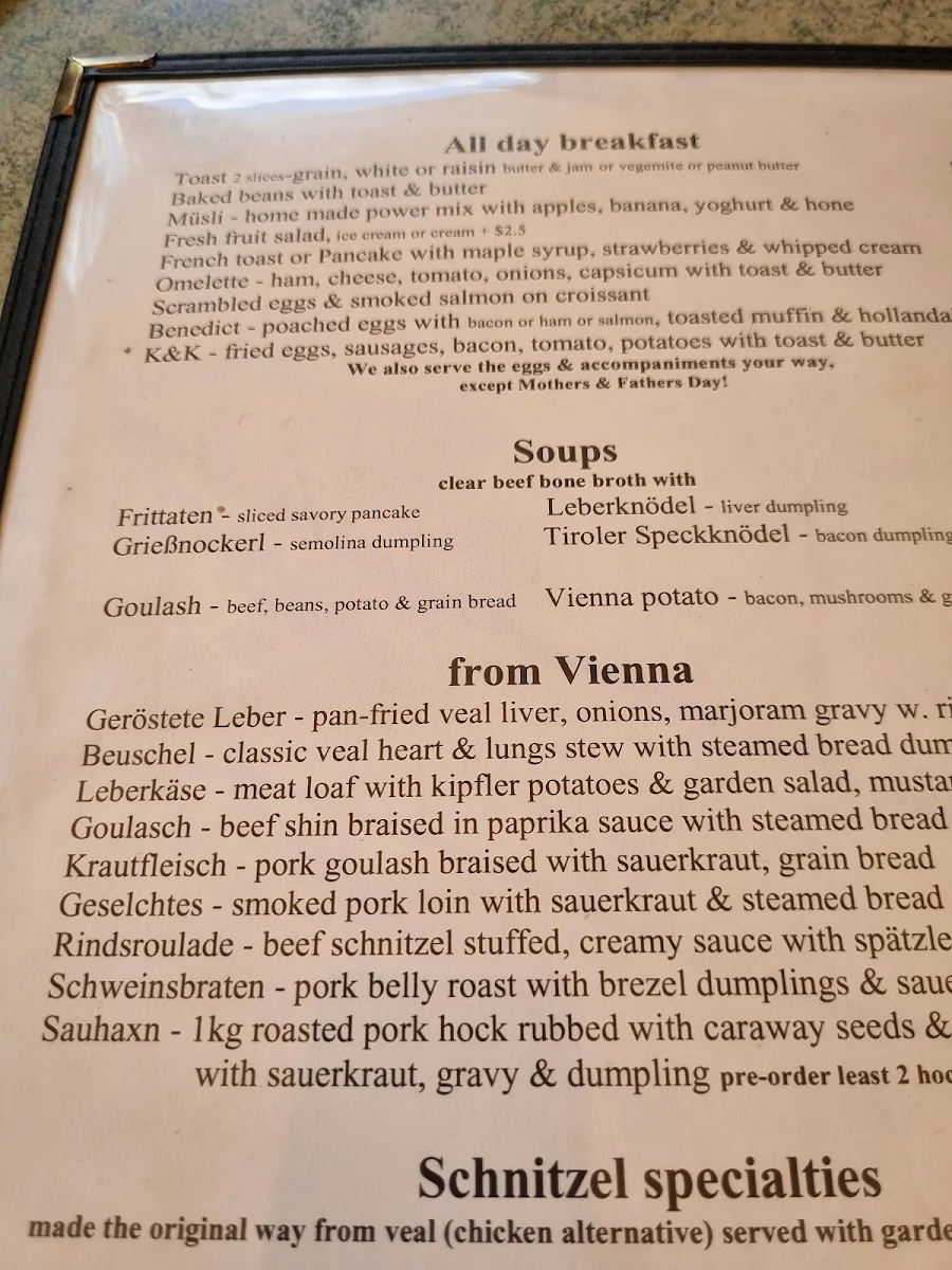Menu, K & K