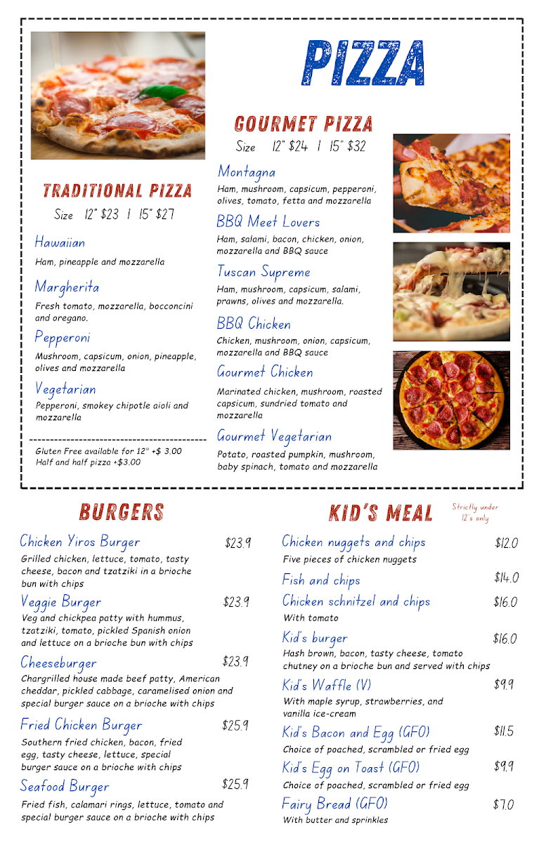 Menu, Culture Cup Cafe