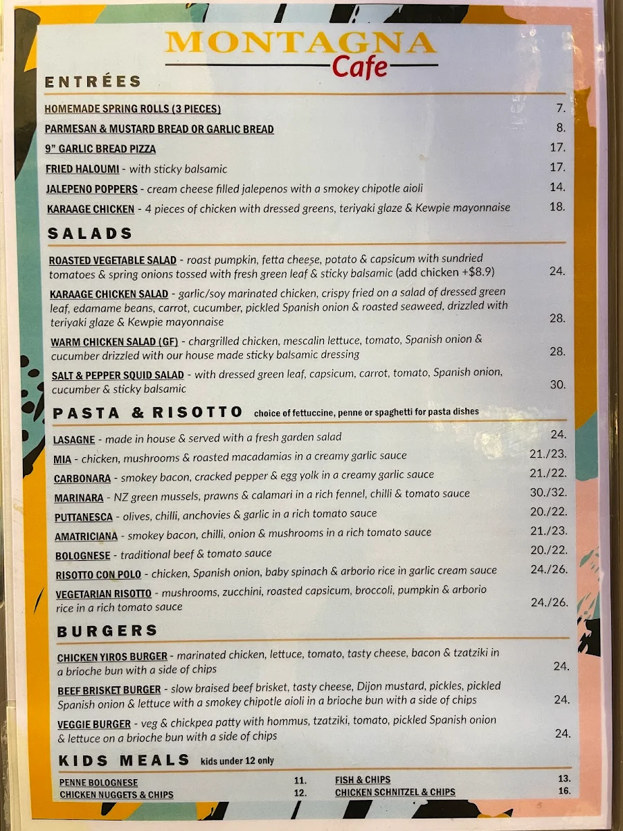 Menu, Culture Cup Cafe