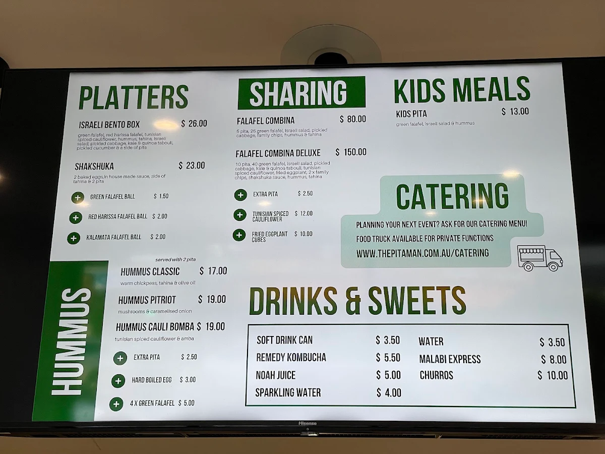 Menu, The Pita Man