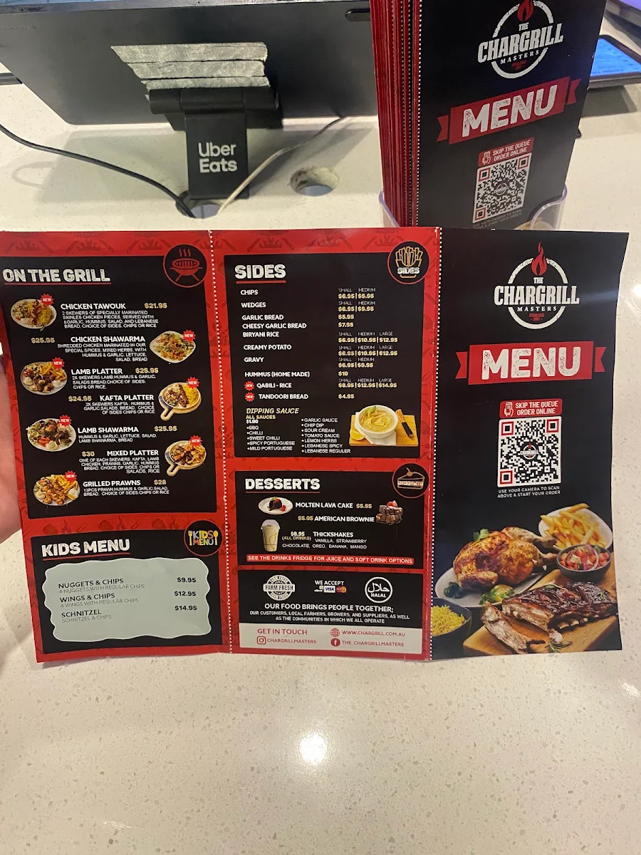Menu, The Chargrill Masters Ellenbrook
