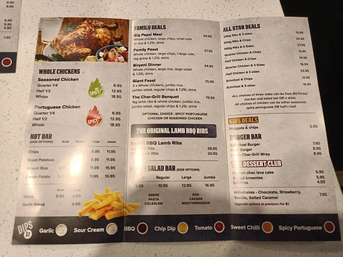Menu, The Chargrill Masters Ellenbrook