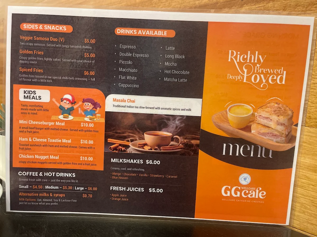Menu, WellcareGG Cafe