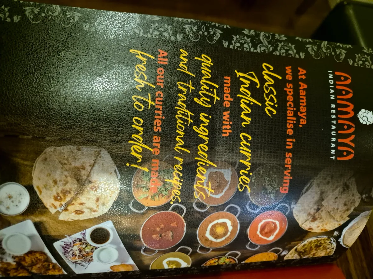 Menu, Aamaya Indian Restaurant