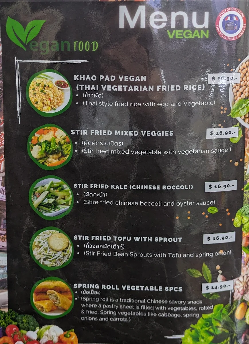 Menu, Thai Food Station
