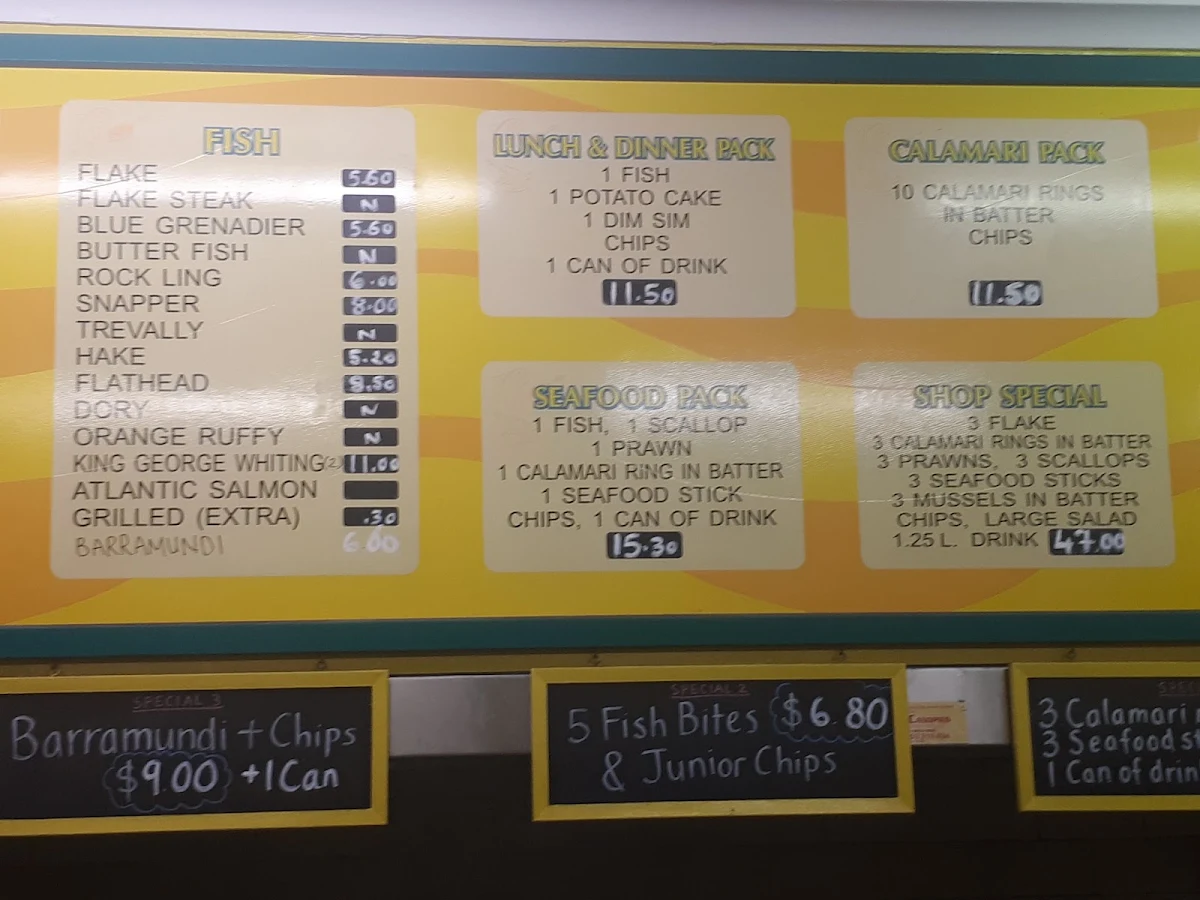 Menu, Laura St Seafood