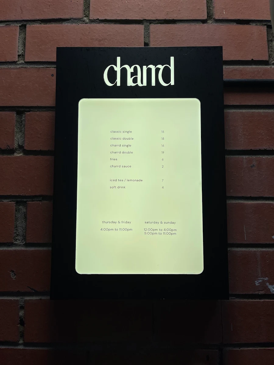 Menu, Charrd