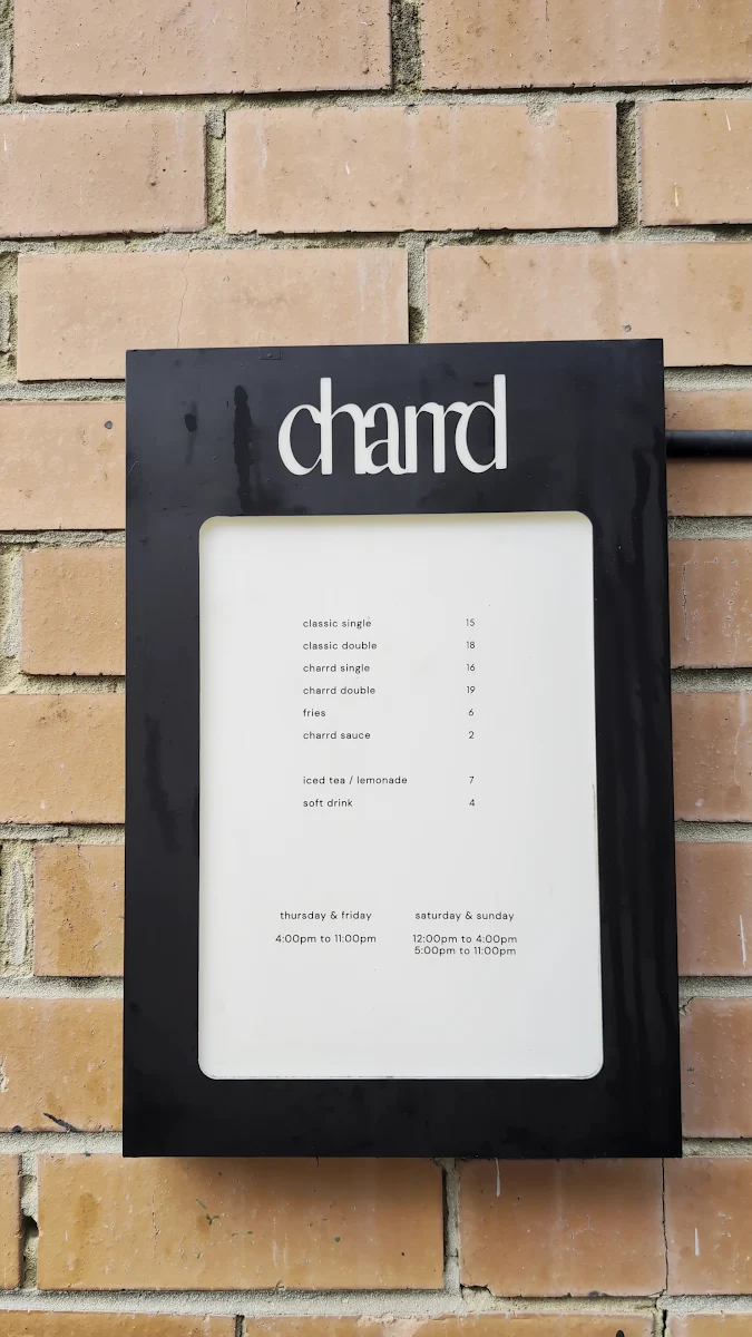 Menu, Charrd