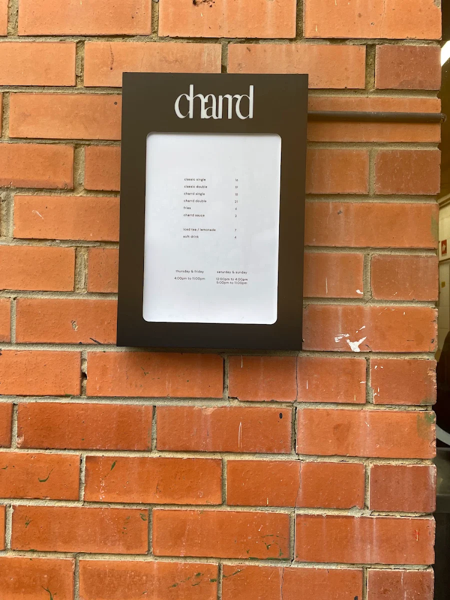 Menu, Charrd