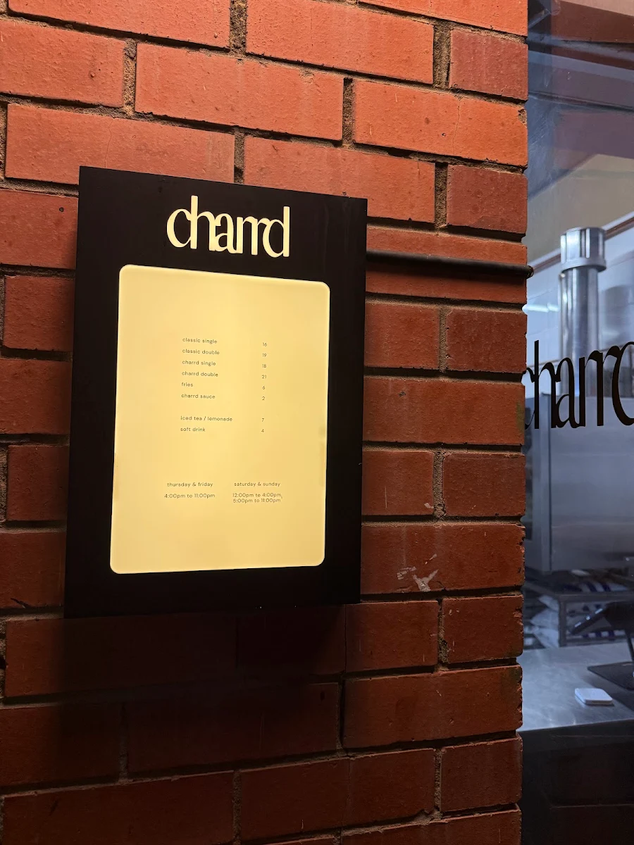 Menu, Charrd