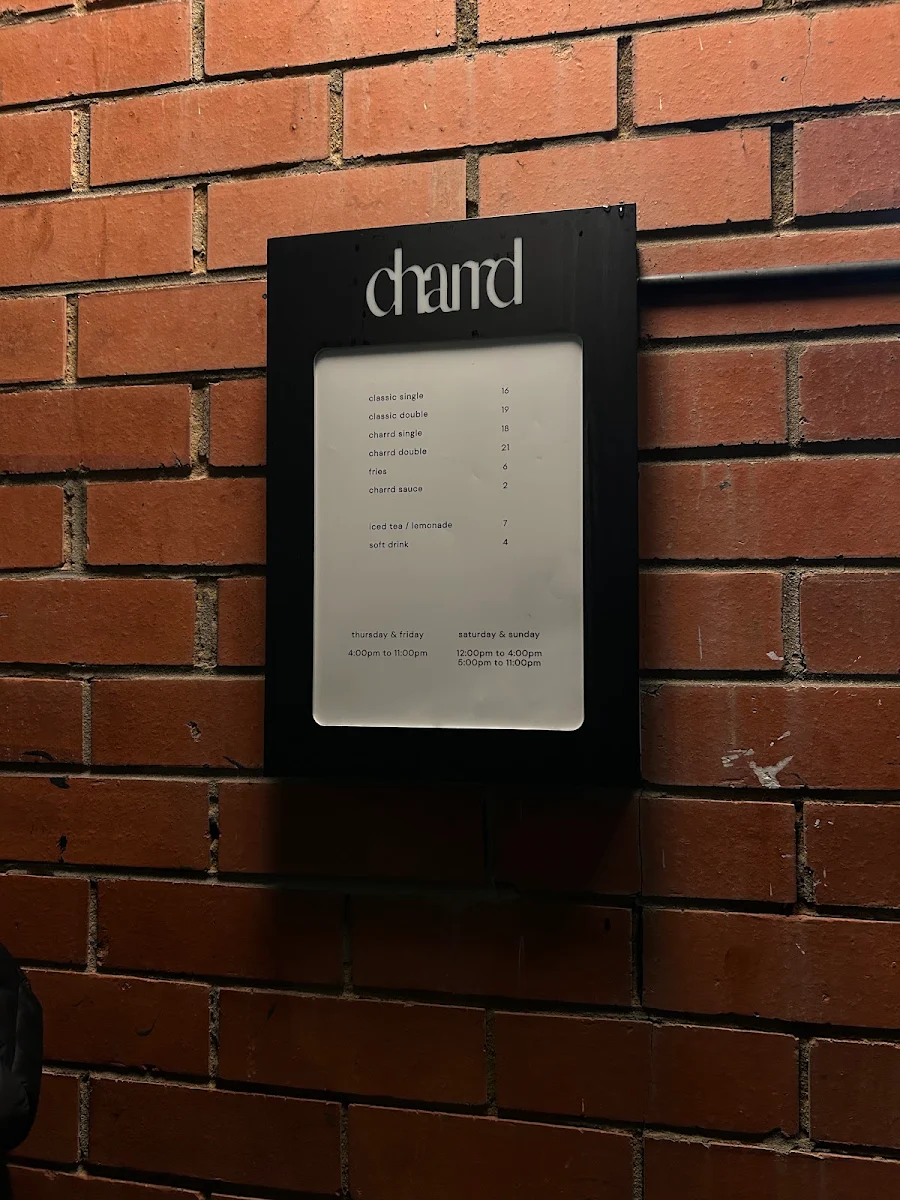 Menu, Charrd