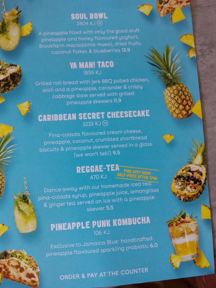 Menu, Jamaica Blue Cooroy