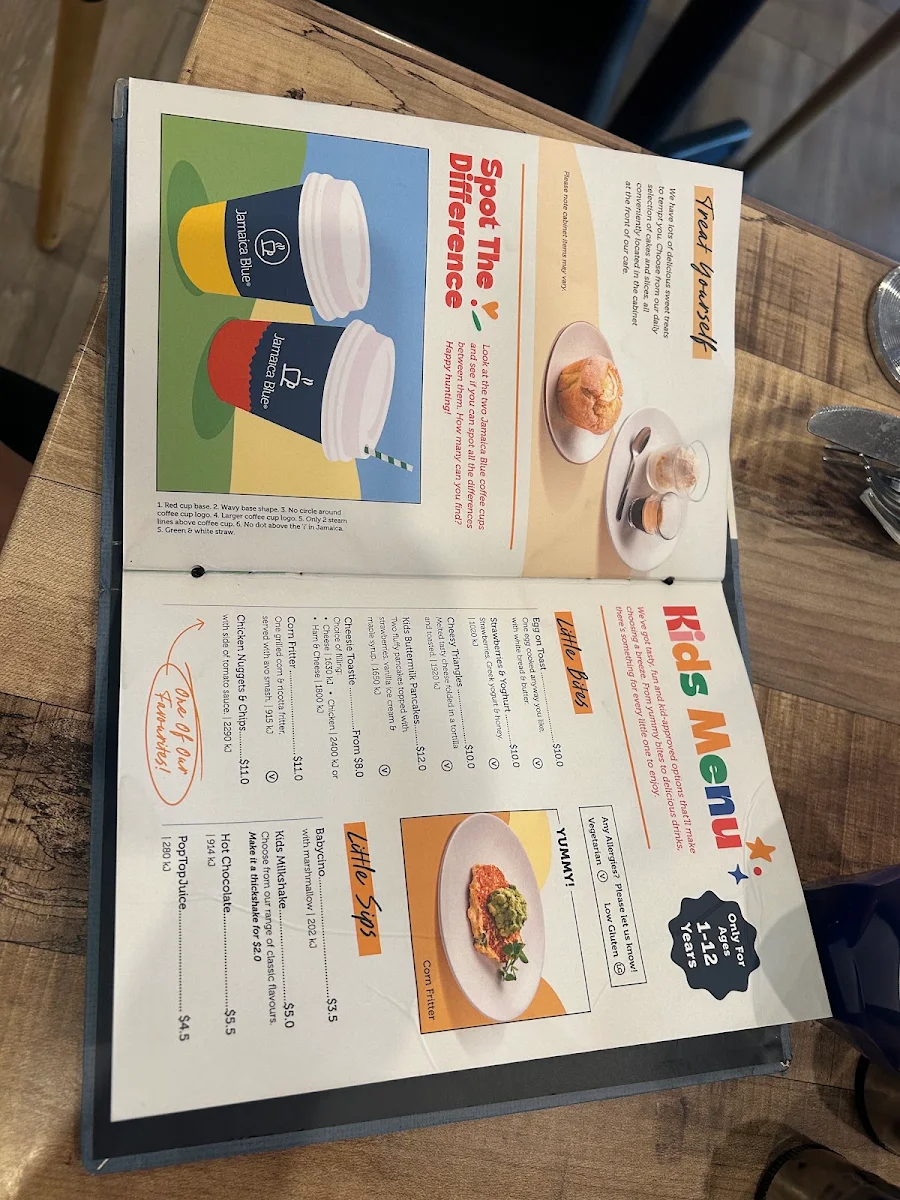 Menu, Jamaica Blue Cooroy