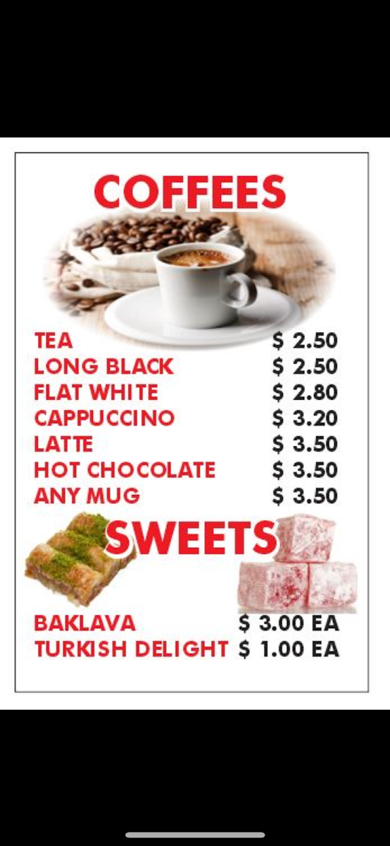 Menu, Abra Kebab