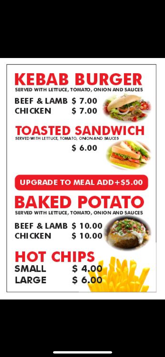 Menu, Abra Kebab