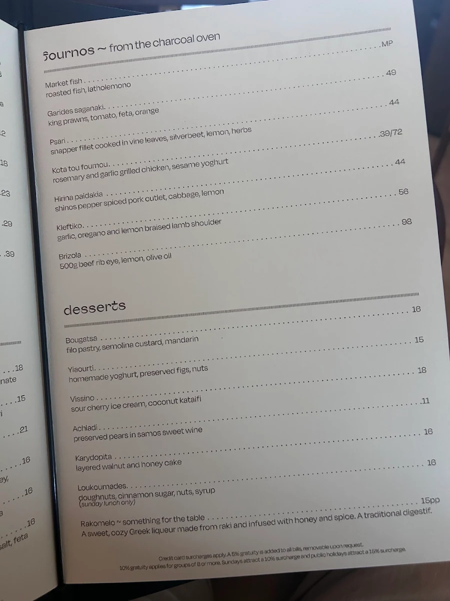 Menu, Etheus
