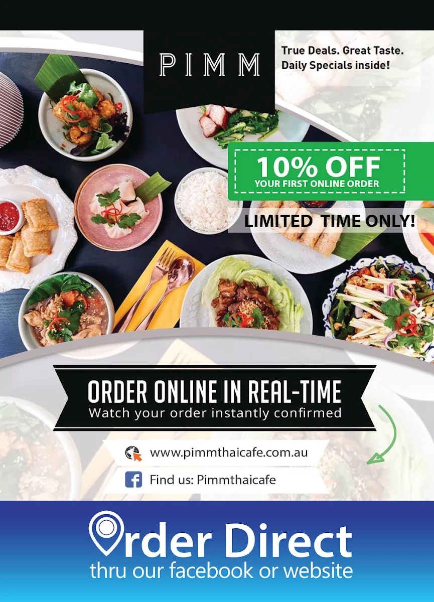 Menu, Pimm Thai Cafe