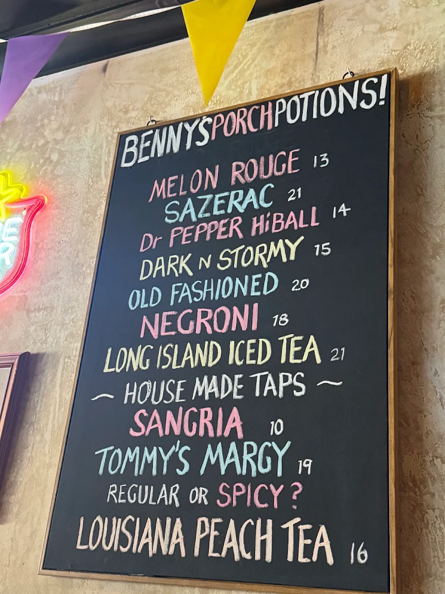 Menu, Big Easy South Freo