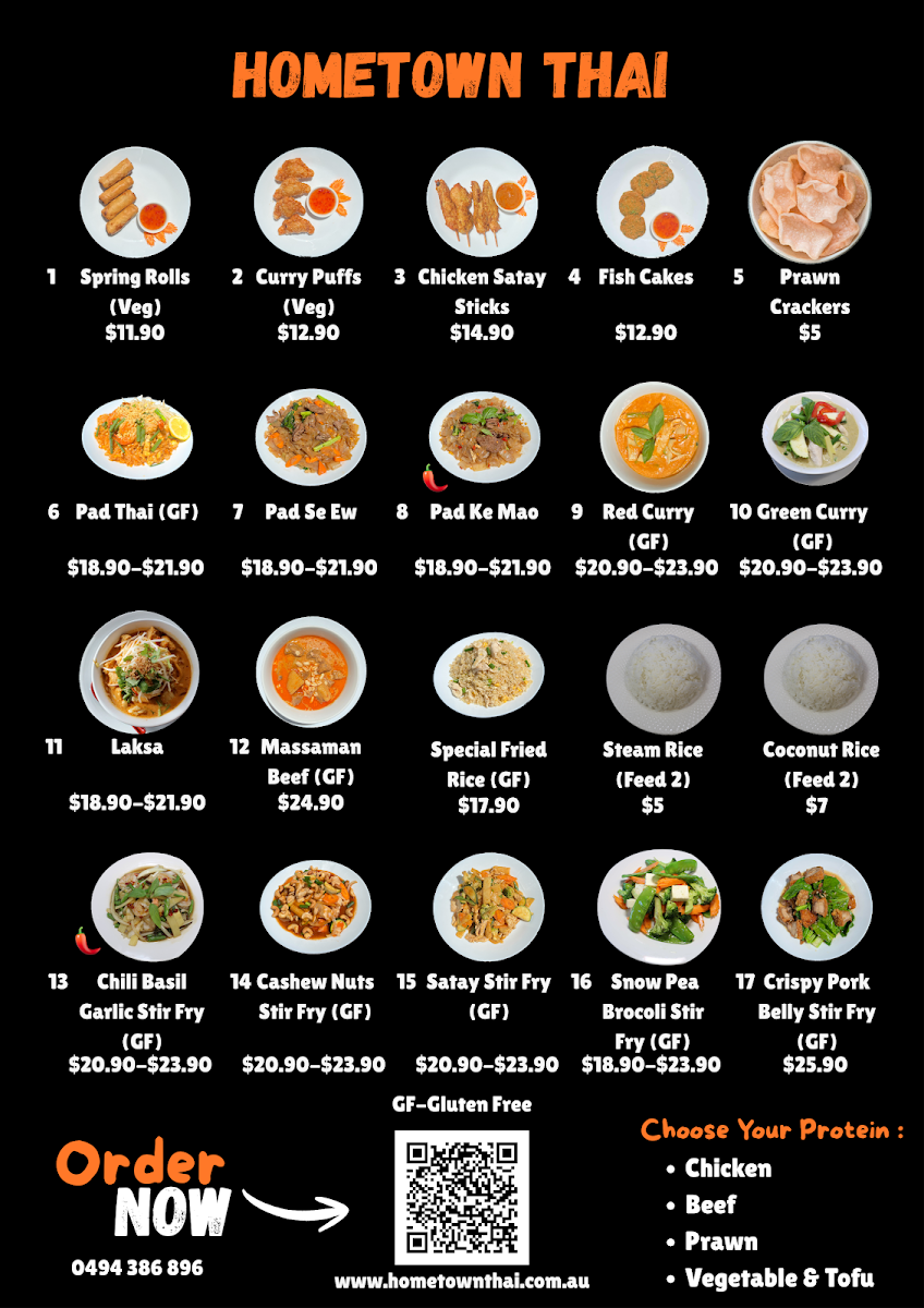 Menu, Hometown Thai