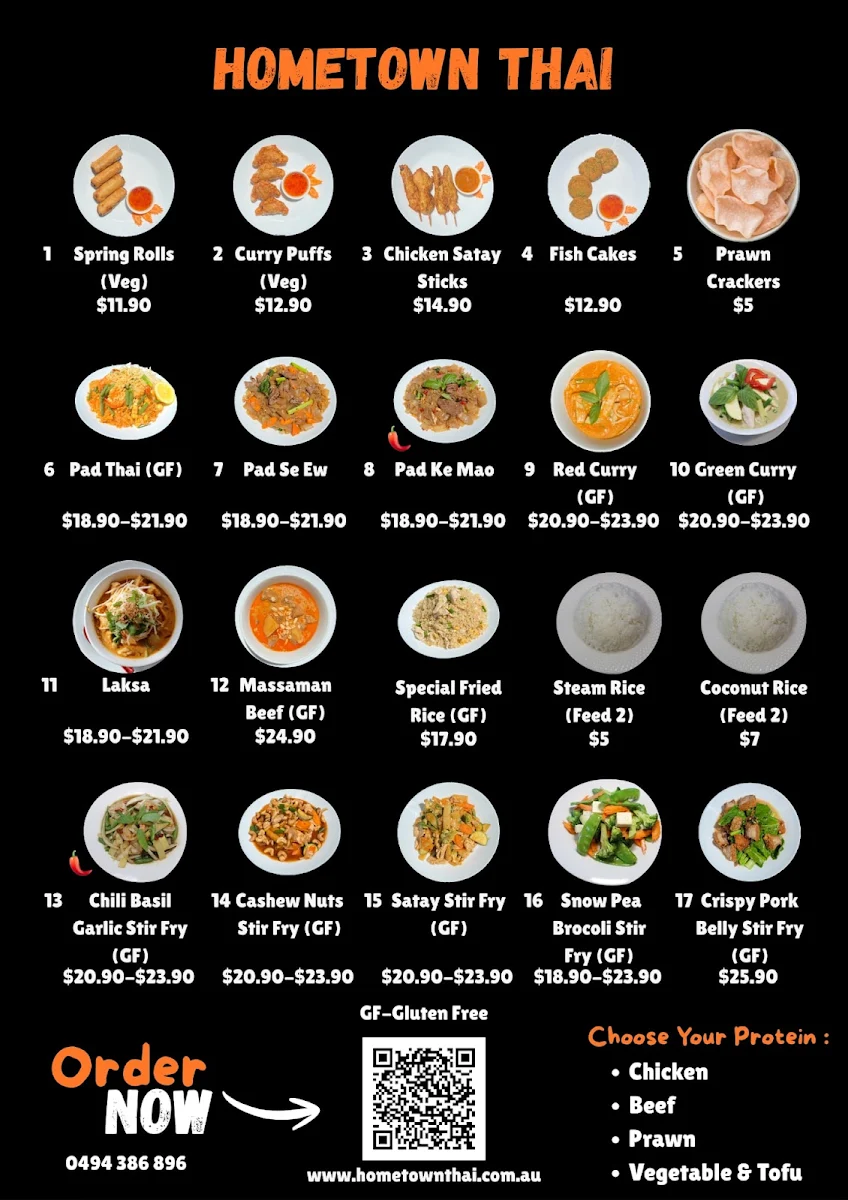 Menu, Hometown Thai
