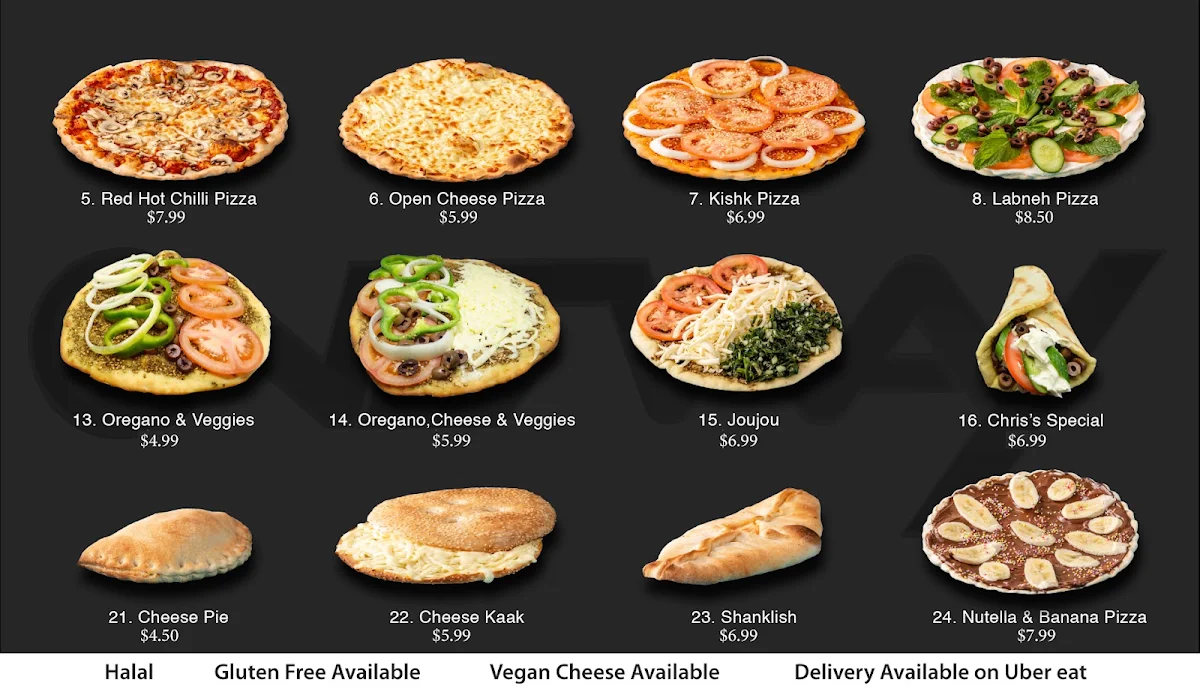 Menu, OneWay Lebanese Bakery