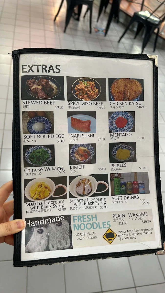 Menu, Hungry Wombat