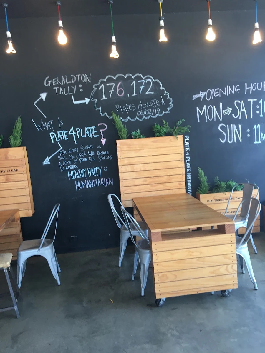 Menu, Zambrero Geraldton