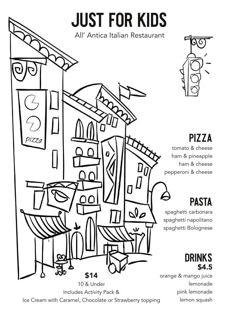 Menu, All' Antica