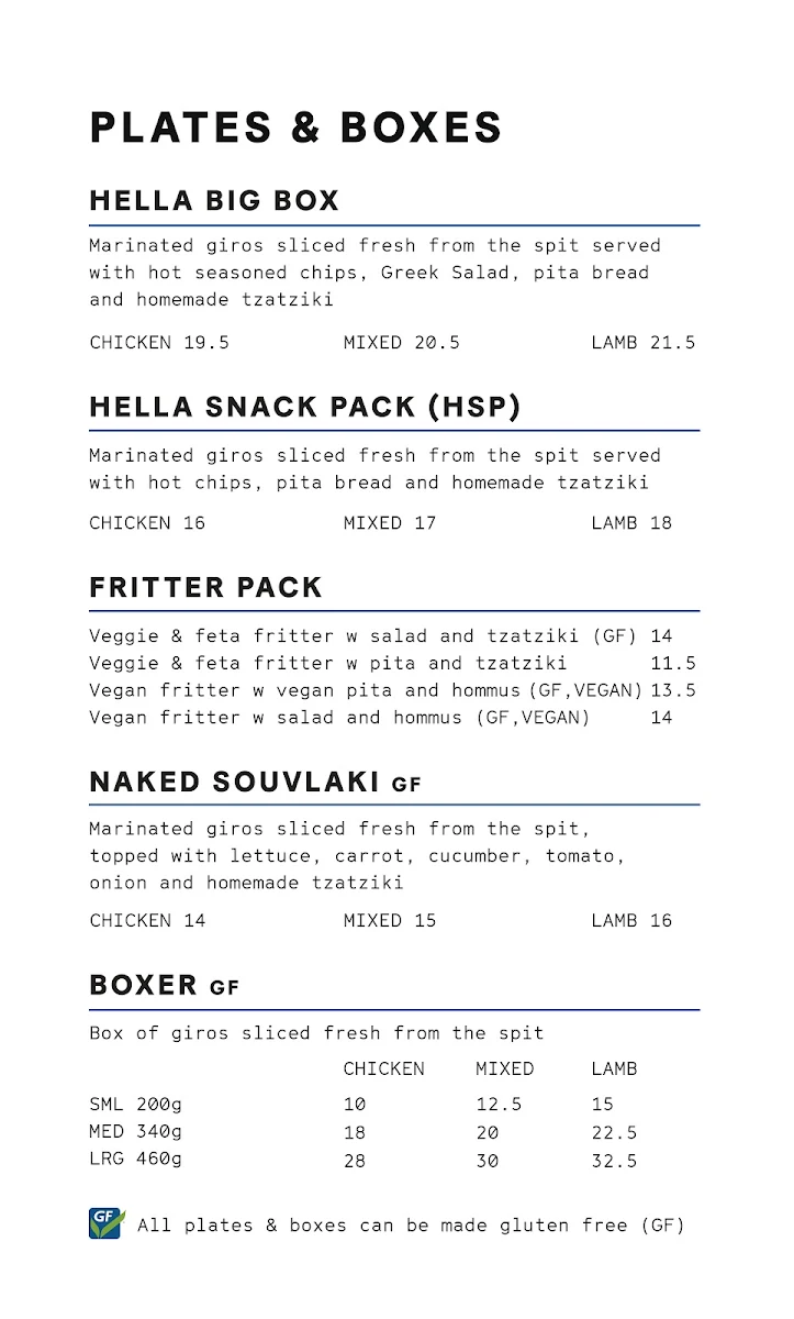 Menu, Hella Good