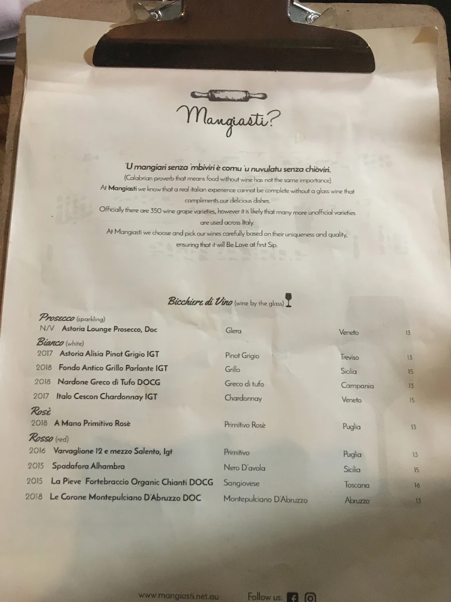 Menu, Farinas Roseville