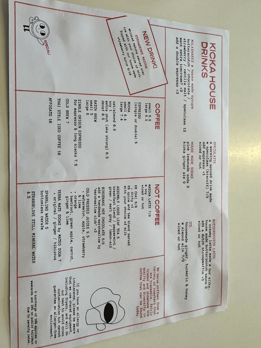 Menu, Kickaboom