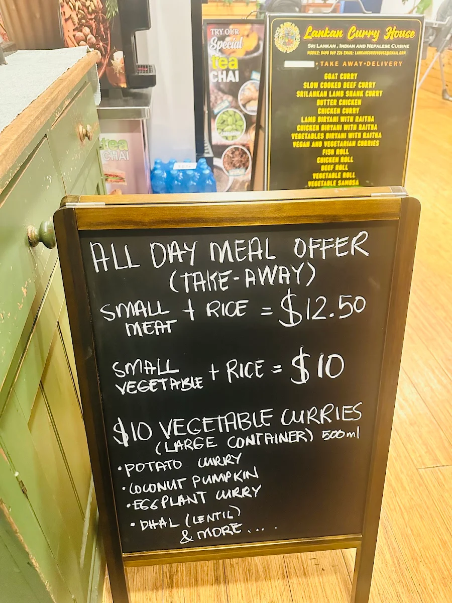 Menu, Lankan Curry House