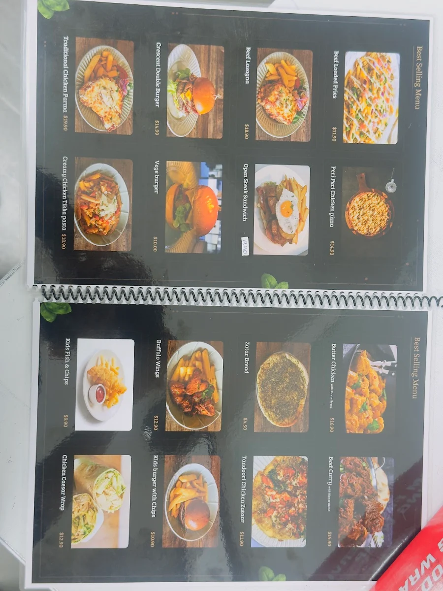 Menu, Crescent Cafe and Restaurant