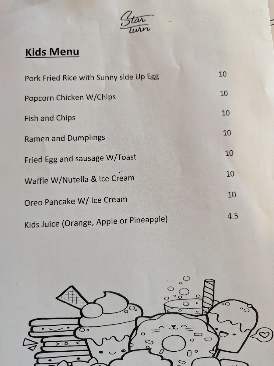 Menu, Star Turn