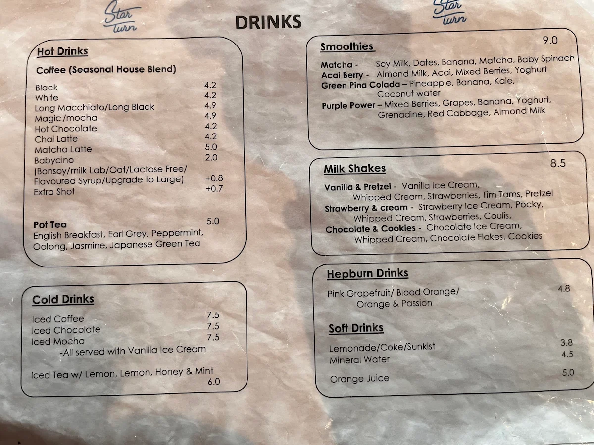 Menu, Star Turn