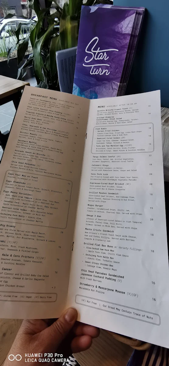 Menu, Star Turn