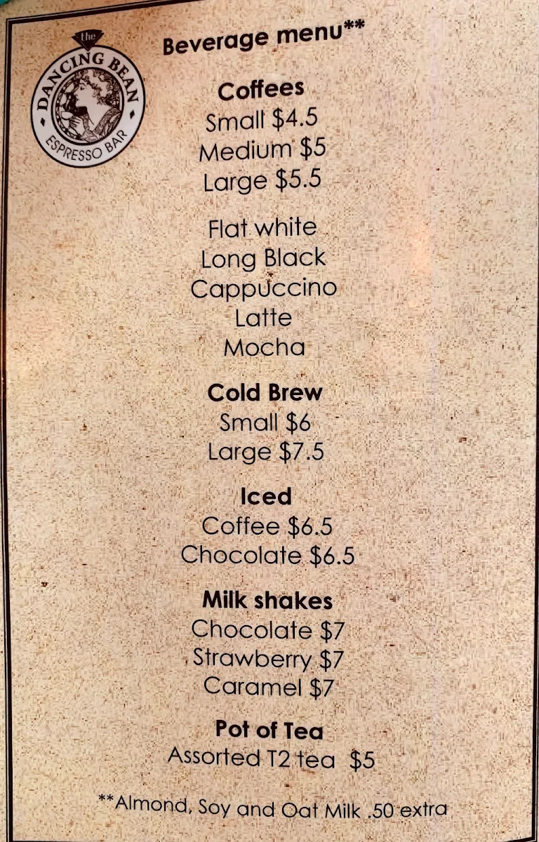 Menu, Corner Café