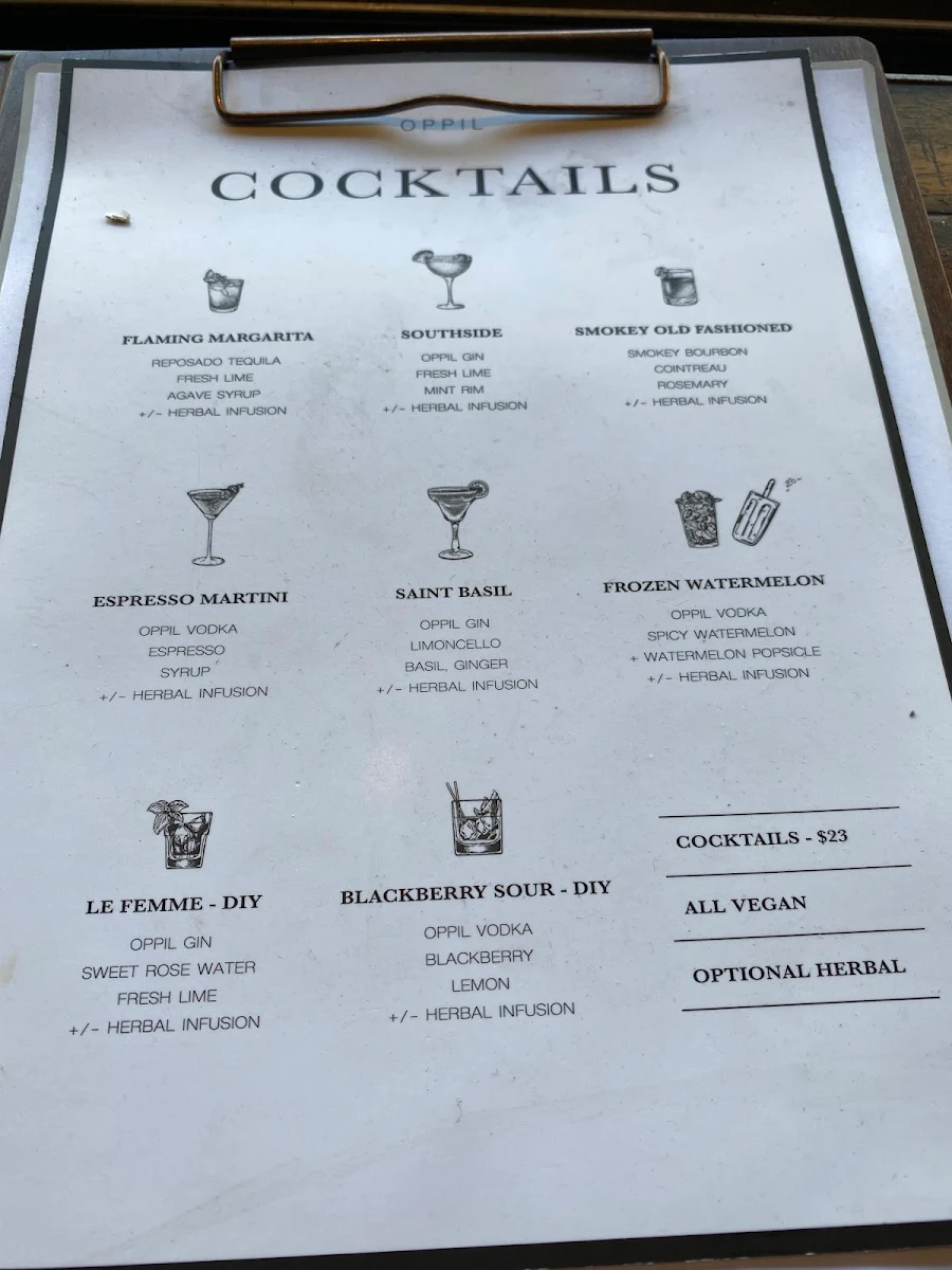 Menu, Tiki 33 Bar