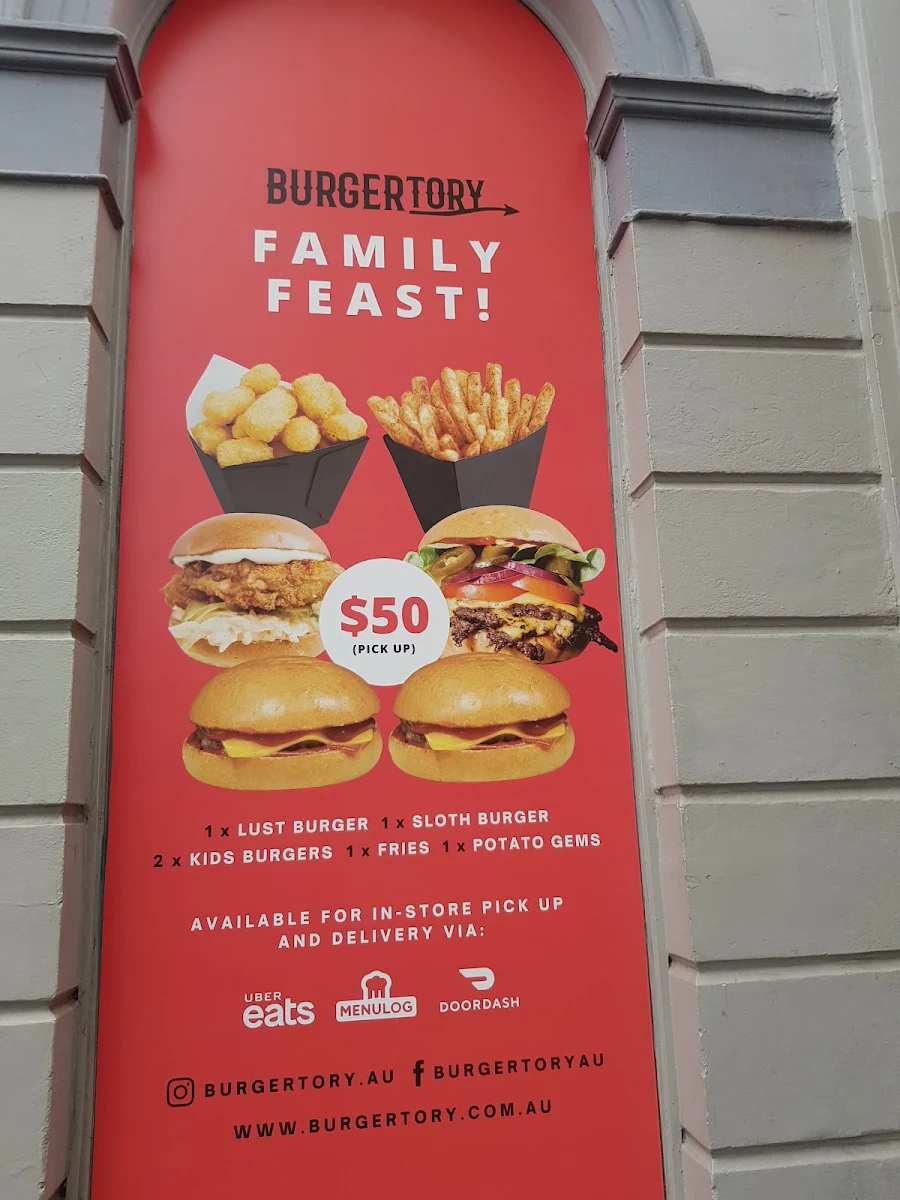 Menu, Burgertory - Prahran