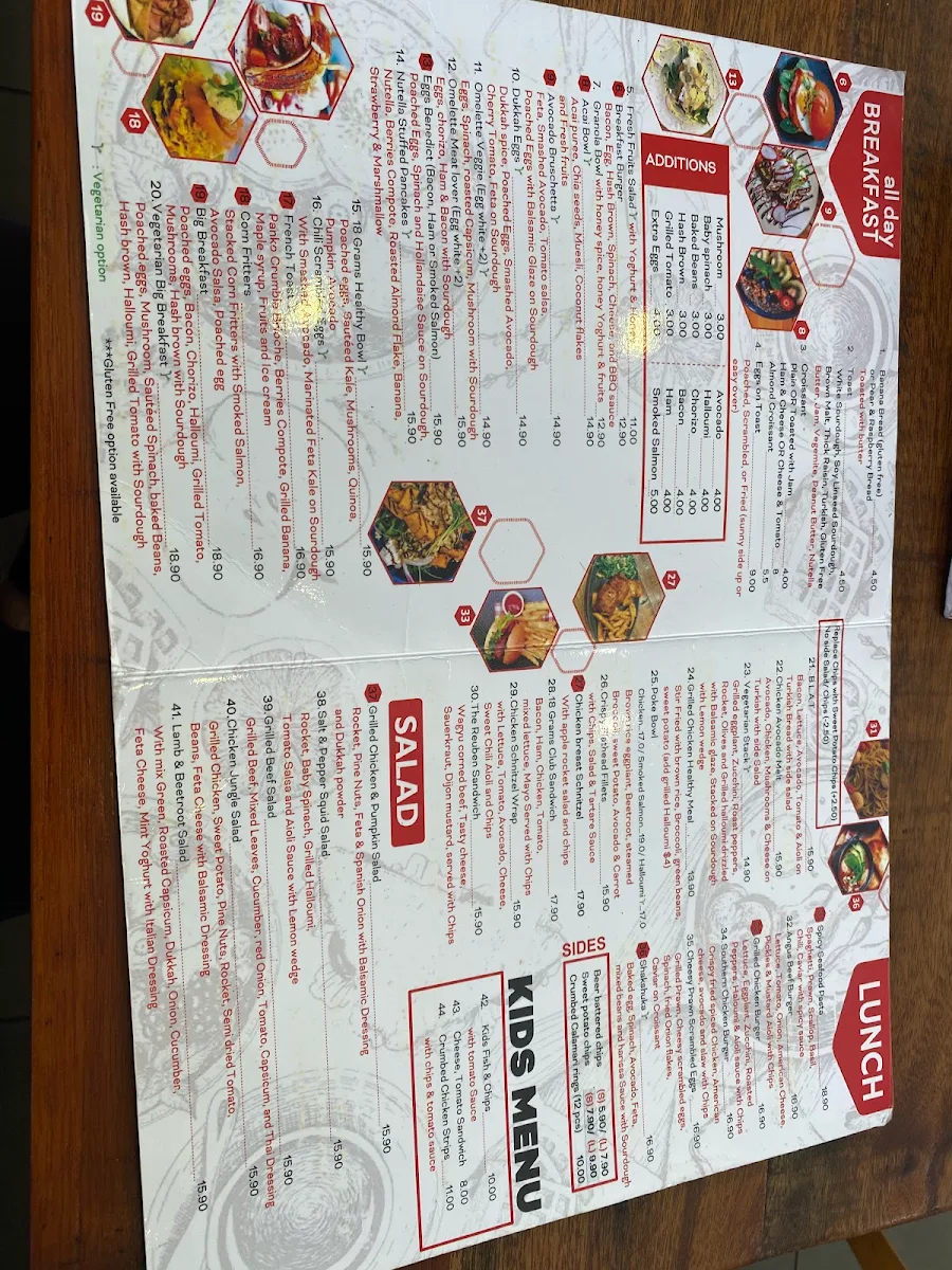 Menu, 18 Grams Kogarah