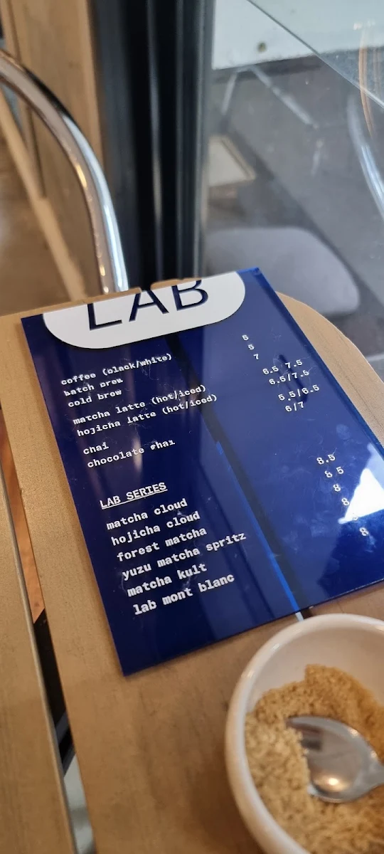 Menu, Sneaker Laundry LAB (Cafe)