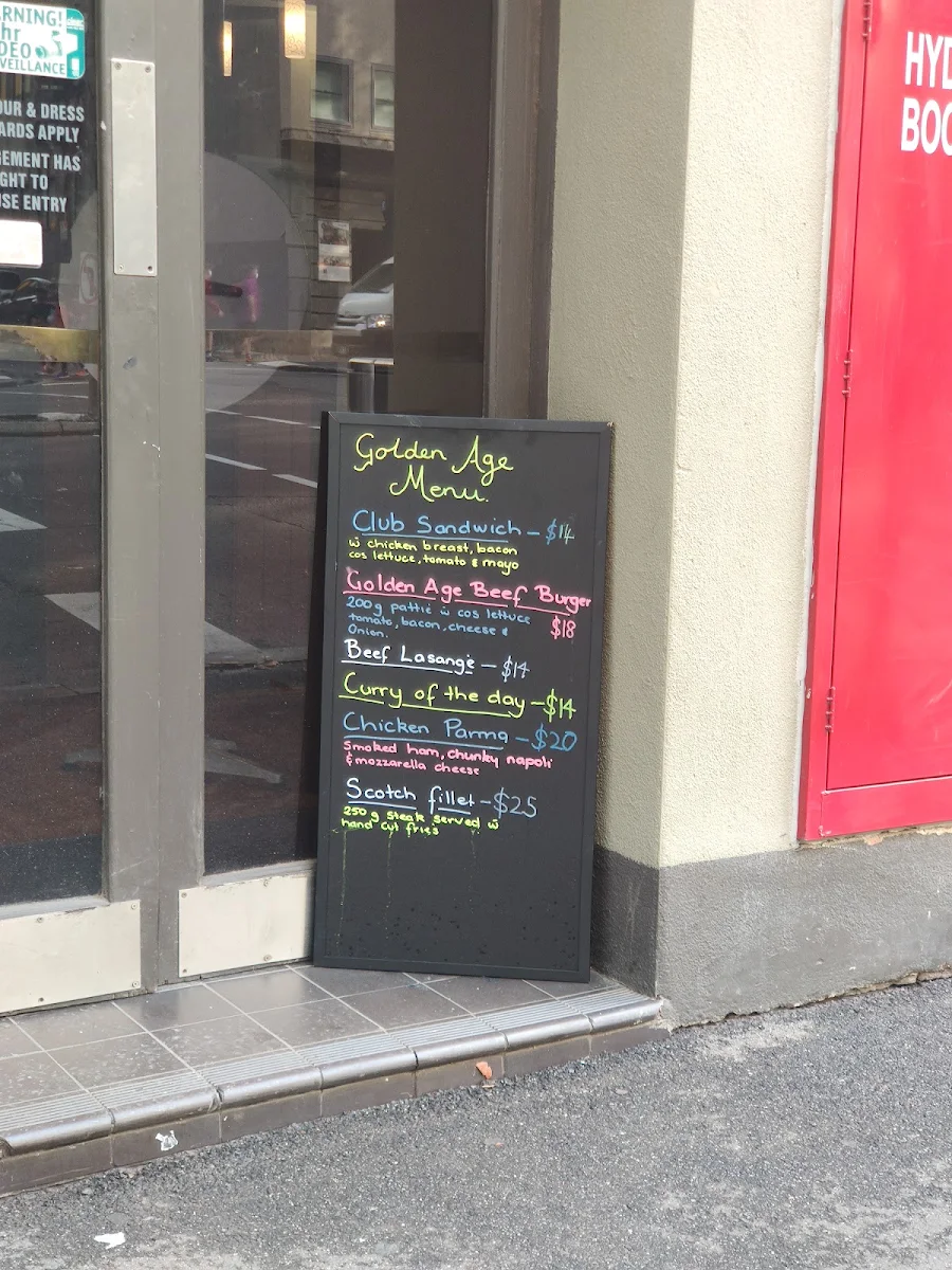Menu, Golden Age Bistro