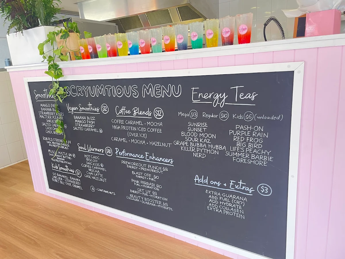 Menu, Scryumtious Nutrition Toronto